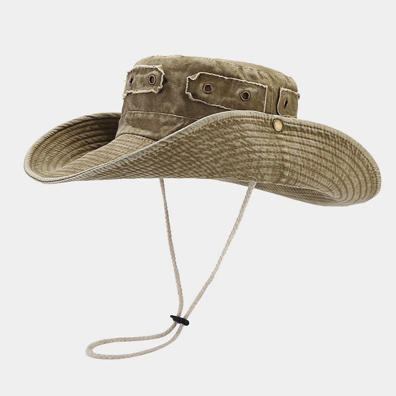Unisex Denim Patch Sun Protection Bucket Hat - Image 6