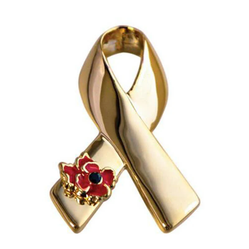 Unisex Disease Awareness Ribbon Poppy Brooch - Image 7