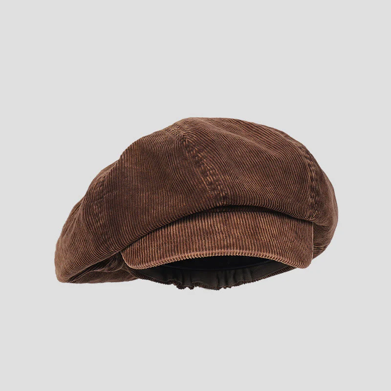 Unisex Distress Washed Corduroy Cloud Beret Hat
