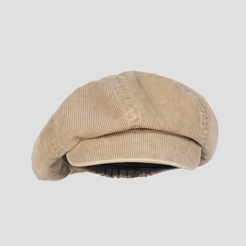 Unisex Distress Washed Corduroy Cloud Beret Hat - Image 10