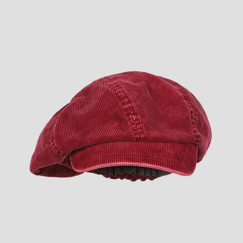 Unisex Distress Washed Corduroy Cloud Beret Hat - Image 11