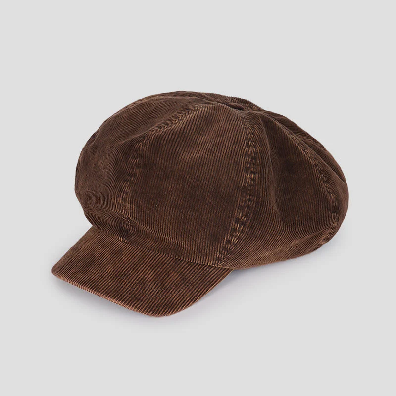 Unisex Distress Washed Corduroy Cloud Beret Hat - Image 3