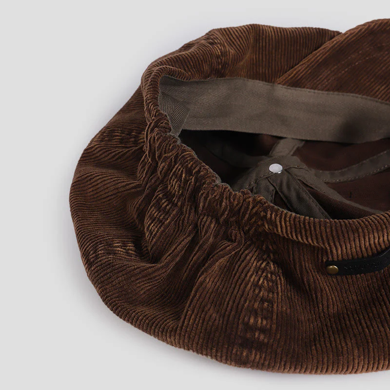 Unisex Distress Washed Corduroy Cloud Beret Hat - Image 5