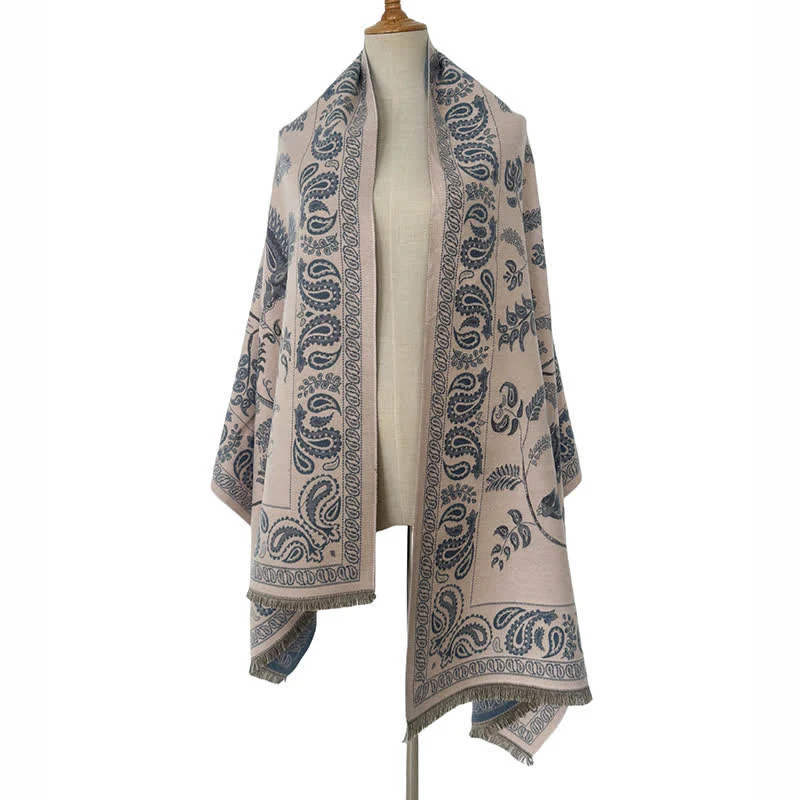 Unisex Elegance Paisley Flying Birds Pattern Scarf - Image 6