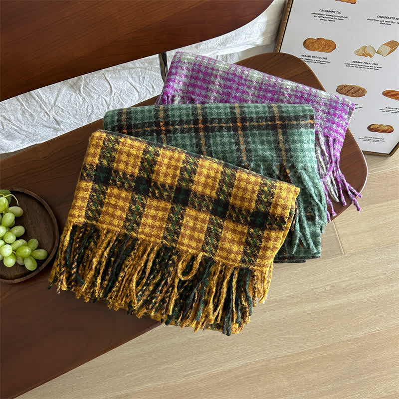 Unisex Generous Plaid Fashion Winter Scarf - Image 2