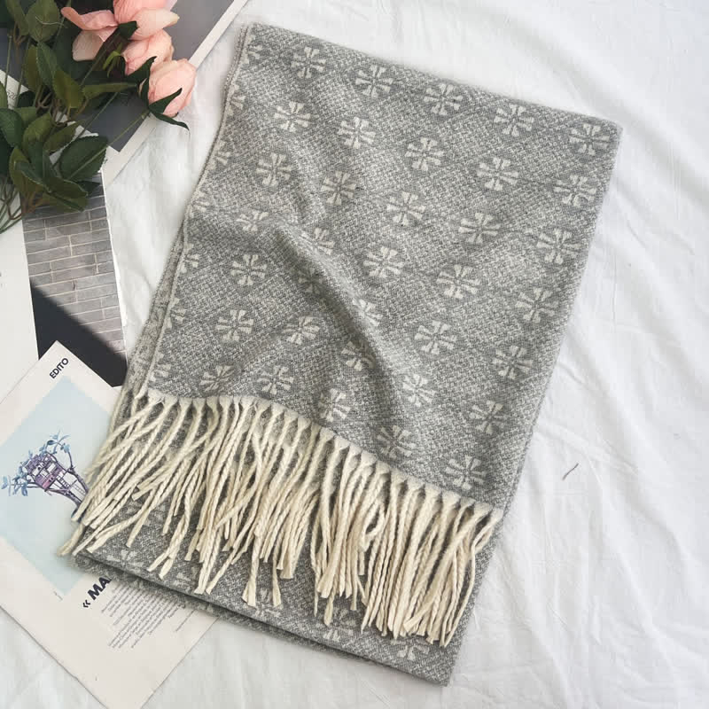 Unisex Geometric Abstract Rustic Pattern Jacquard Scarf - Image 10