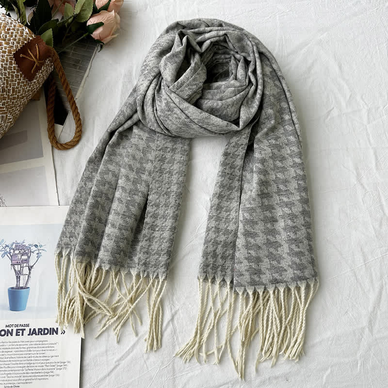 Unisex Geometric Abstract Rustic Pattern Jacquard Scarf - Image 11
