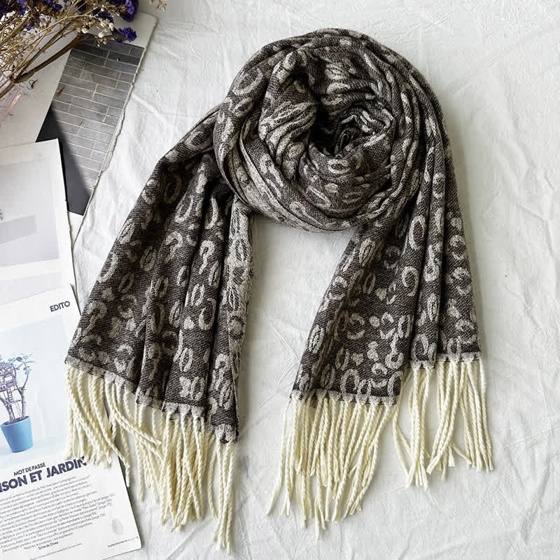 Unisex Geometric Abstract Rustic Pattern Jacquard Scarf - Image 20