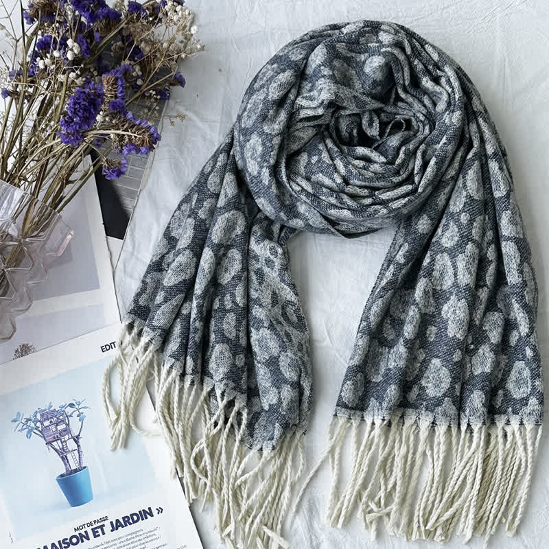 Unisex Geometric Abstract Rustic Pattern Jacquard Scarf - Image 22