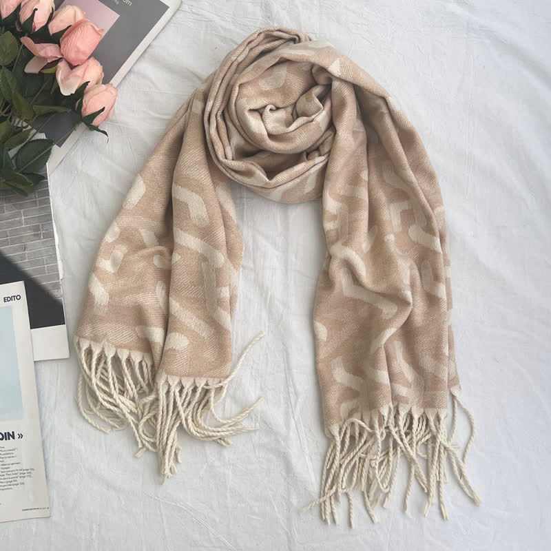 Unisex Geometric Abstract Rustic Pattern Jacquard Scarf - Image 27