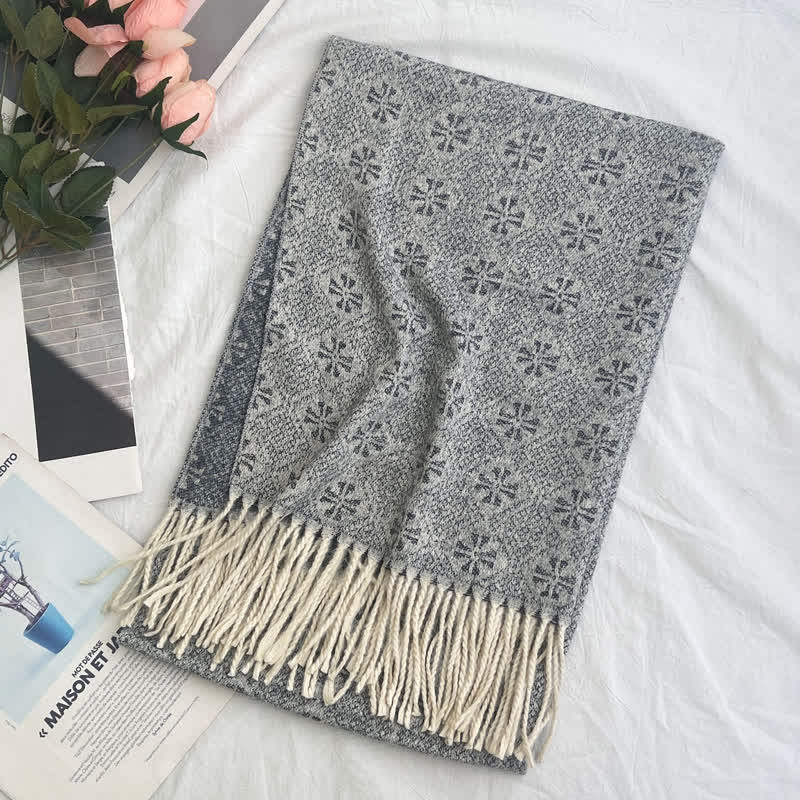 Unisex Geometric Abstract Rustic Pattern Jacquard Scarf - Image 6
