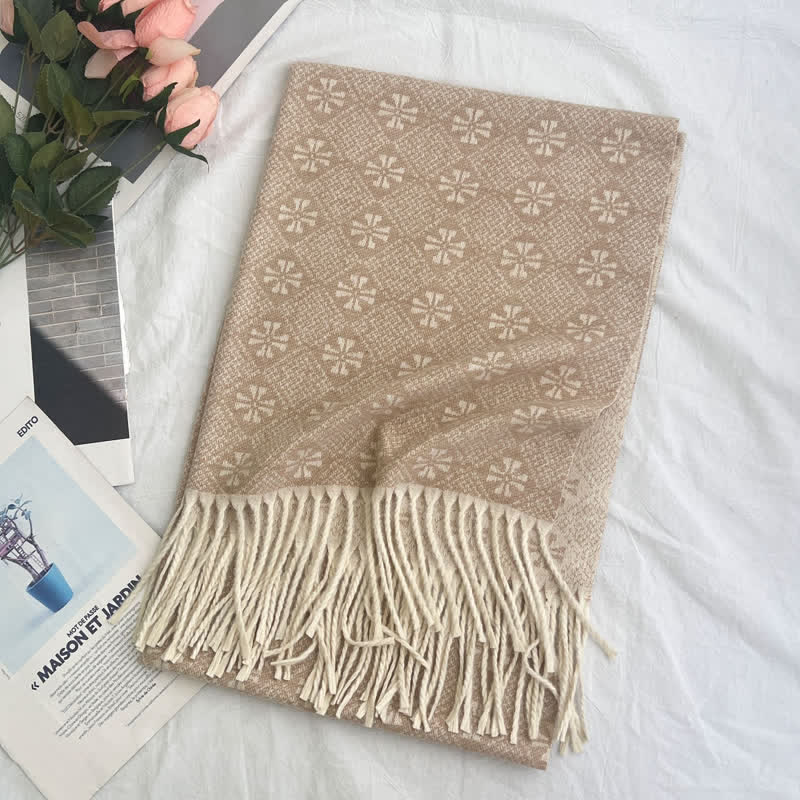 Unisex Geometric Abstract Rustic Pattern Jacquard Scarf - Image 8