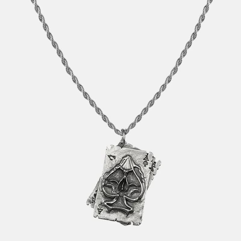 Unisex Hip Hop Style Poker Metal Necklace