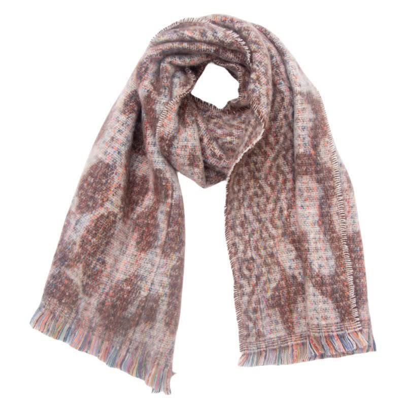 Unisex Pretty Leopard Print Short Fringe Scarf - Image 15