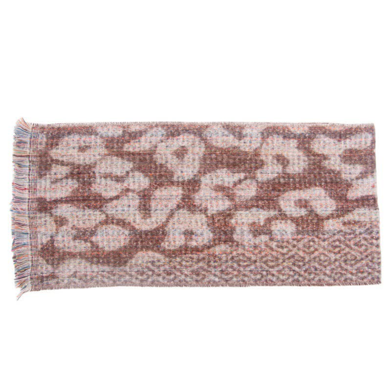 Unisex Pretty Leopard Print Short Fringe Scarf - Image 16