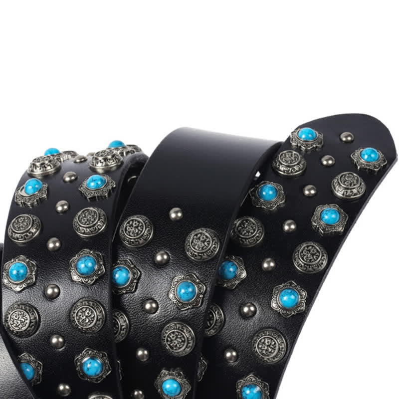 Unisex Luxurious Imitation Turquoise Accents Belt - Image 10