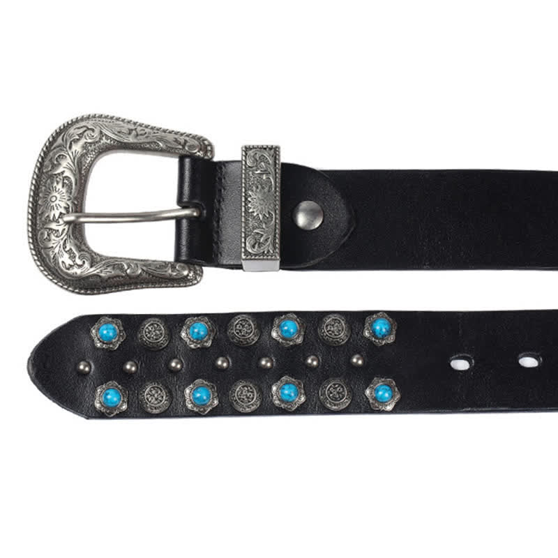 Unisex Luxurious Imitation Turquoise Accents Belt - Image 9