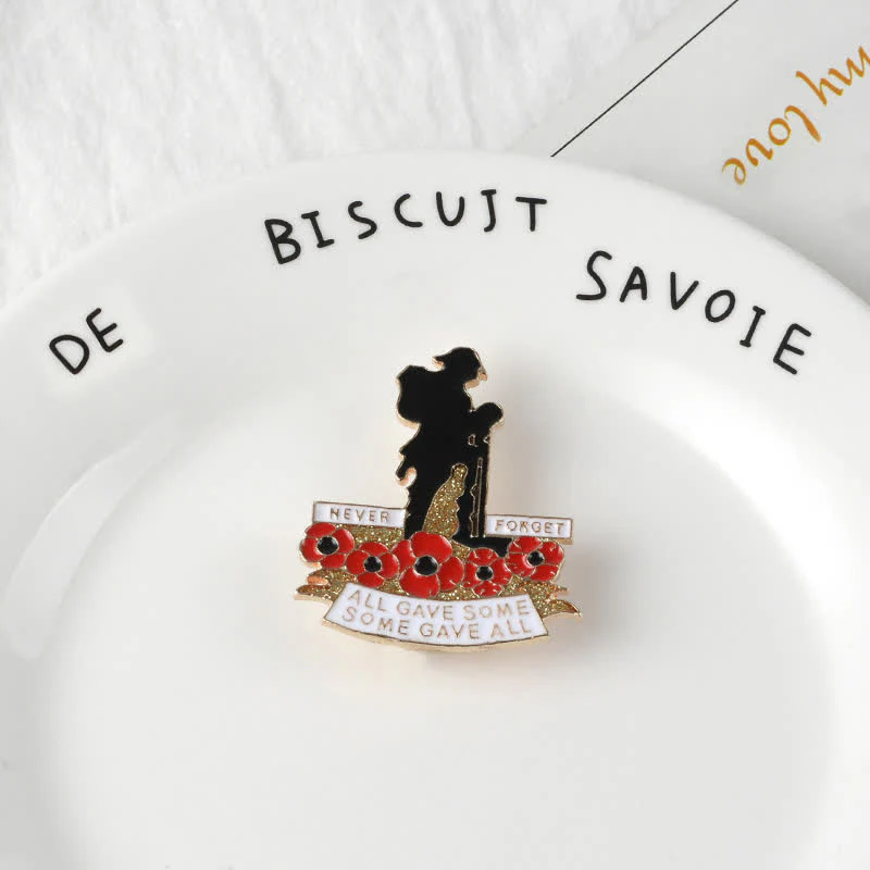 Unisex Memorial British Soldier Poppy Brooch - Image 4