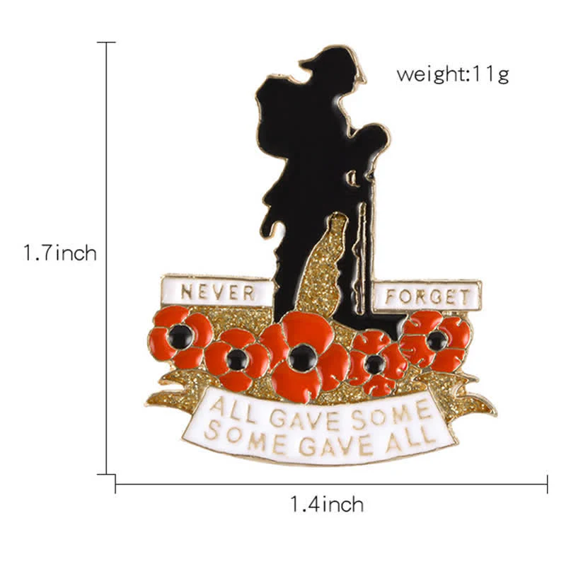 Unisex Memorial British Soldier Poppy Brooch - Image 7