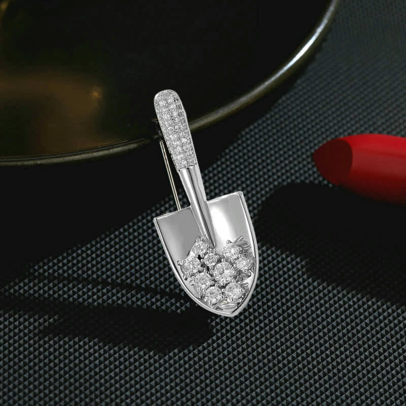 Unisex Plated Mini Shovel Brooch - Image 5
