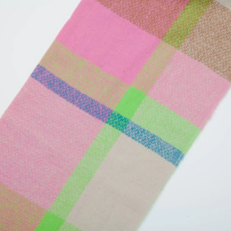 Unisex Rainbow Plaid Thickened Winter Fringe Scarf - Image 8