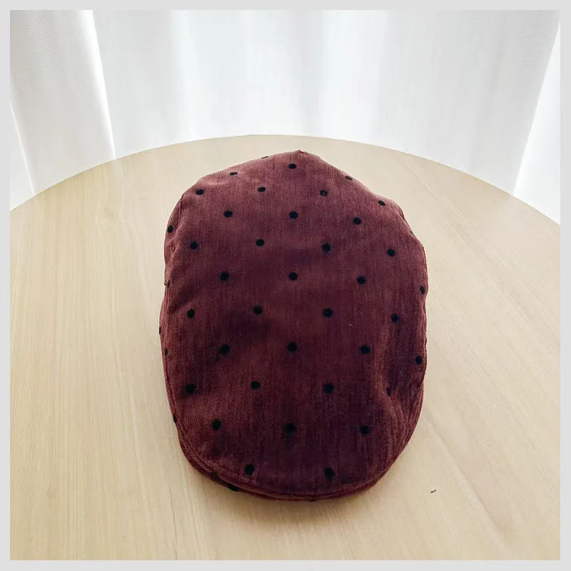 Unisex Retro Winter Polka Dot Beret Hat - Image 7