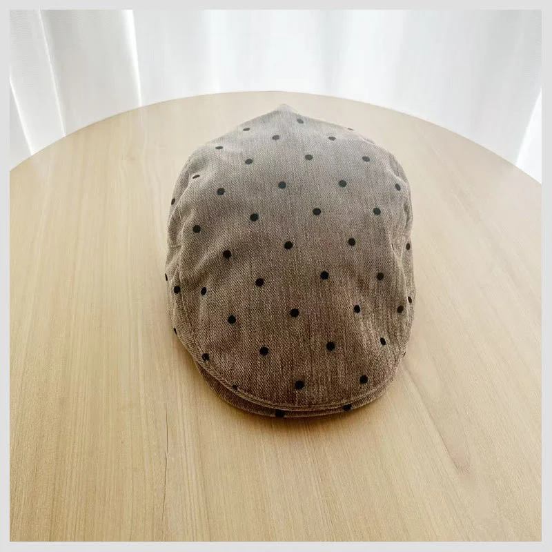 Unisex Retro Winter Polka Dot Beret Hat - Image 8