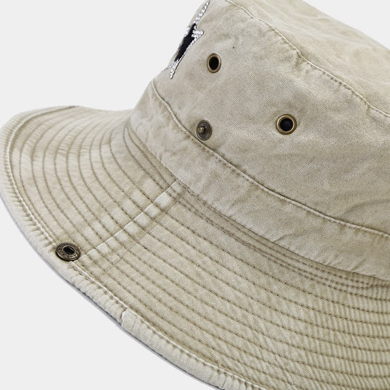 Unisex Rhinestones Star Cowboy Bucket Hat - Image 10
