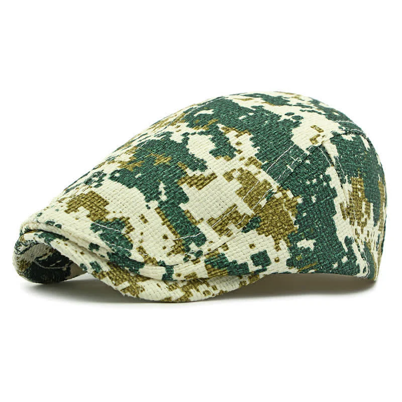 Unisex Stylish Straw Woven Pattern Flat Top Beret Hat - Image 11