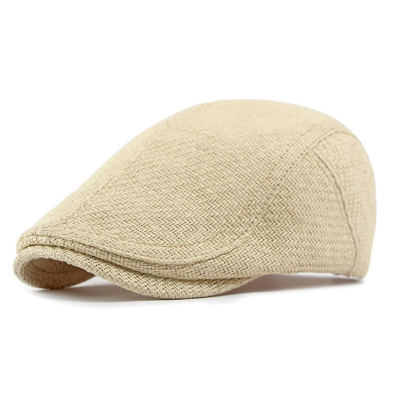 Unisex Stylish Straw Woven Pattern Flat Top Beret Hat - Image 7