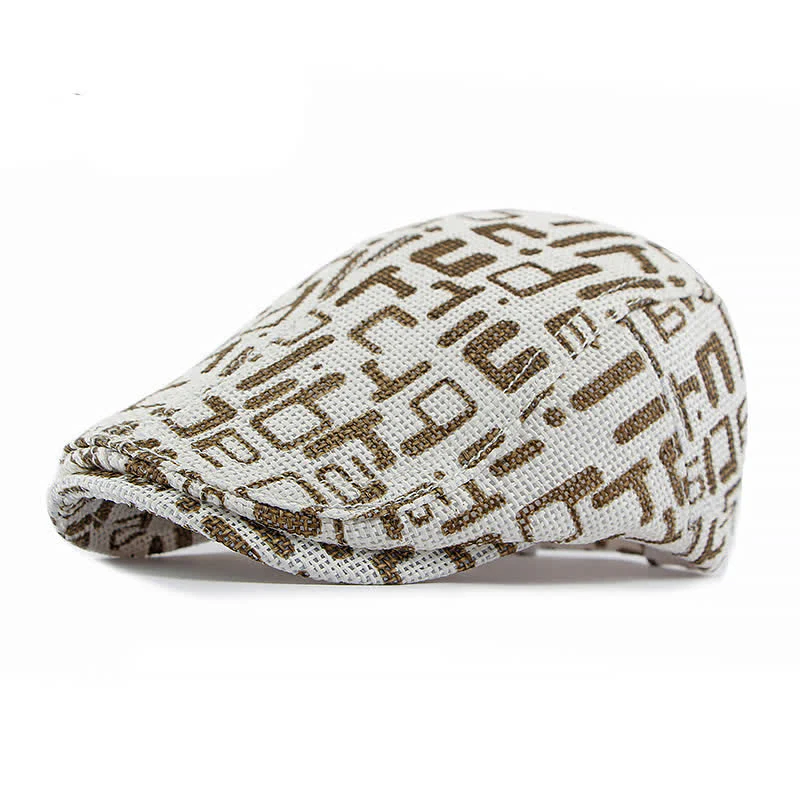 Unisex Stylish Straw Woven Pattern Flat Top Beret Hat - Image 8