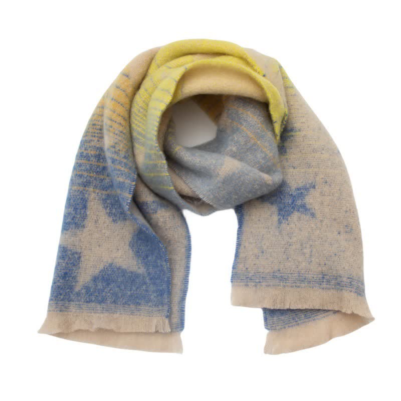 Unisex Thick Fashion Five Pointed Star Roving Scarf - Image 13