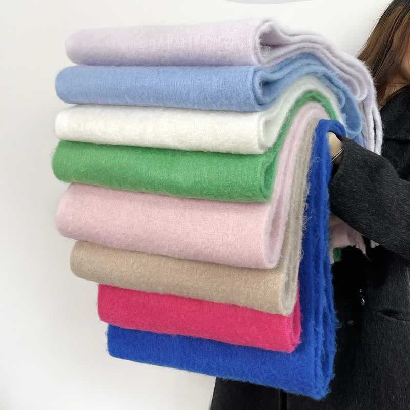 Unisex Thick Solid Color Oversized Warm Chunky Scarf