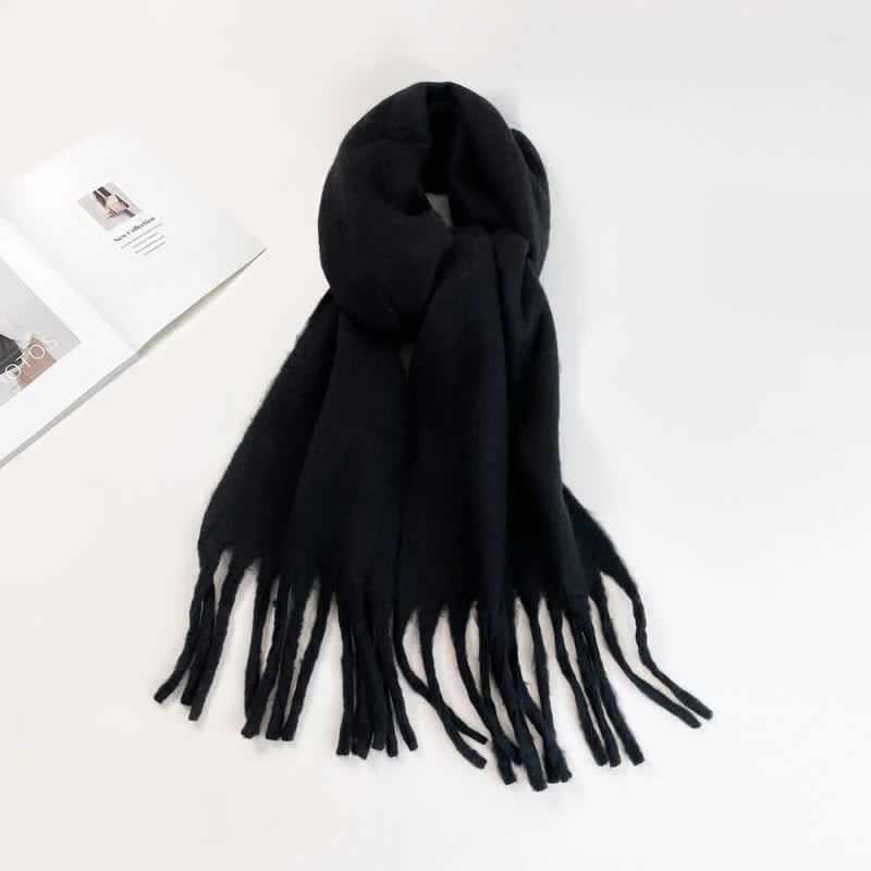 Unisex Thick Solid Color Oversized Warm Chunky Scarf - Image 10