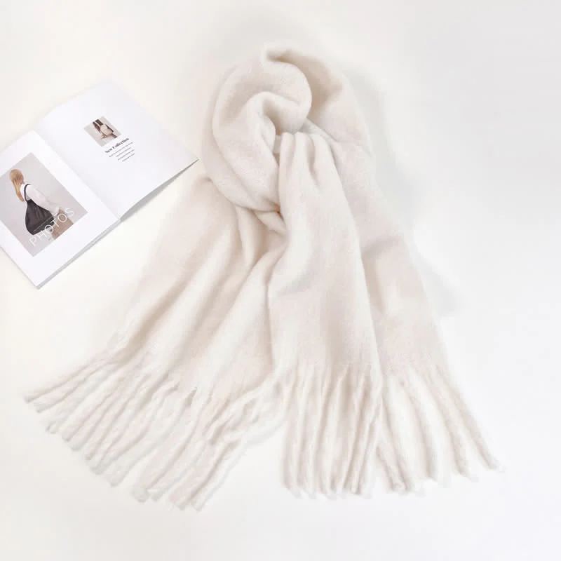 Unisex Thick Solid Color Oversized Warm Chunky Scarf - Image 11