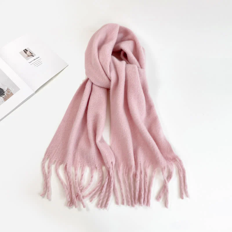 Unisex Thick Solid Color Oversized Warm Chunky Scarf - Image 12