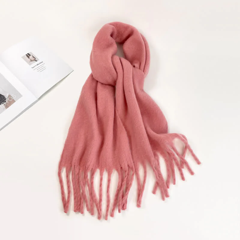 Unisex Thick Solid Color Oversized Warm Chunky Scarf - Image 13