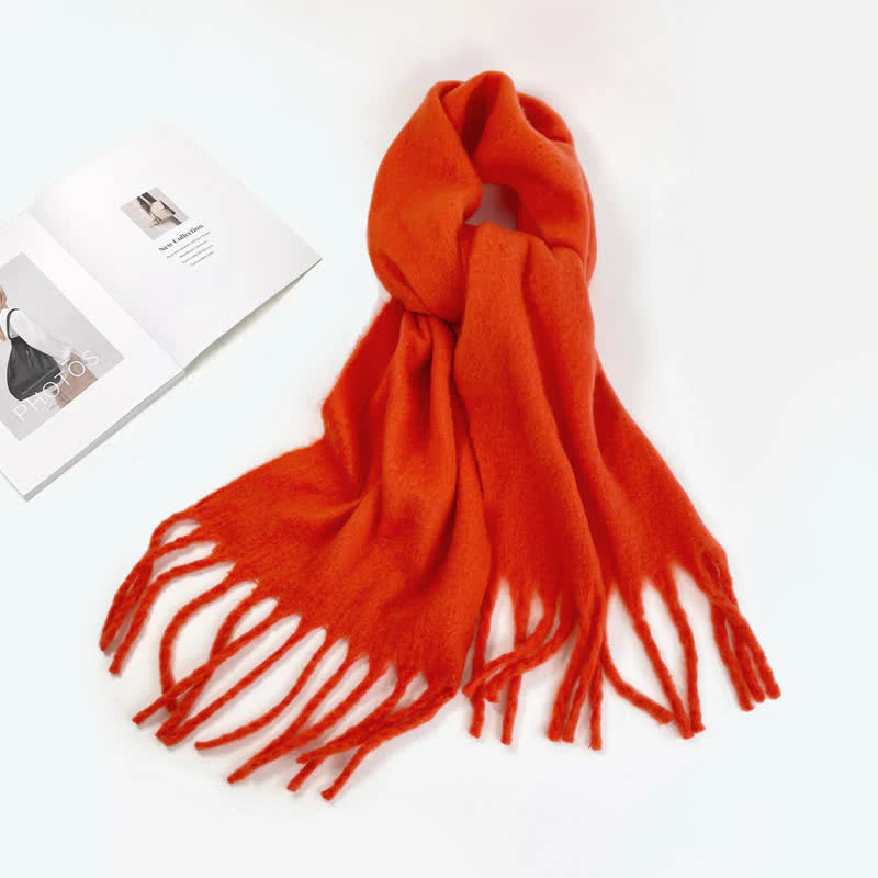 Unisex Thick Solid Color Oversized Warm Chunky Scarf - Image 14