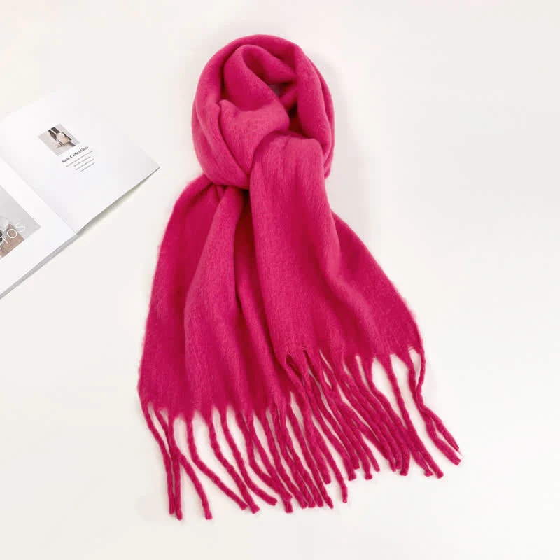 Unisex Thick Solid Color Oversized Warm Chunky Scarf - Image 15