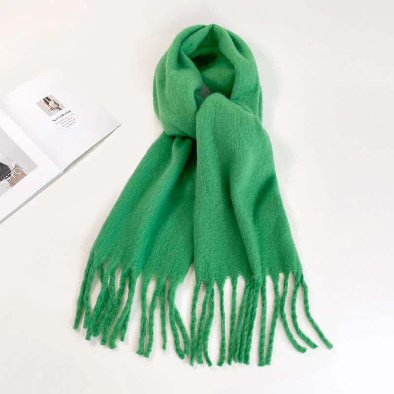 Unisex Thick Solid Color Oversized Warm Chunky Scarf - Image 16