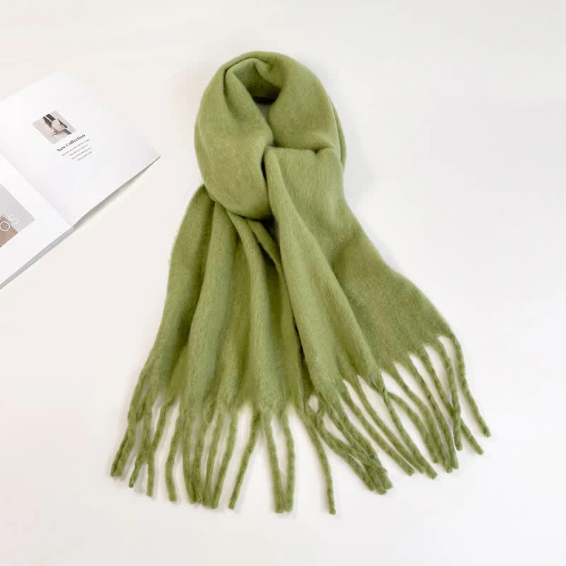 Unisex Thick Solid Color Oversized Warm Chunky Scarf - Image 17