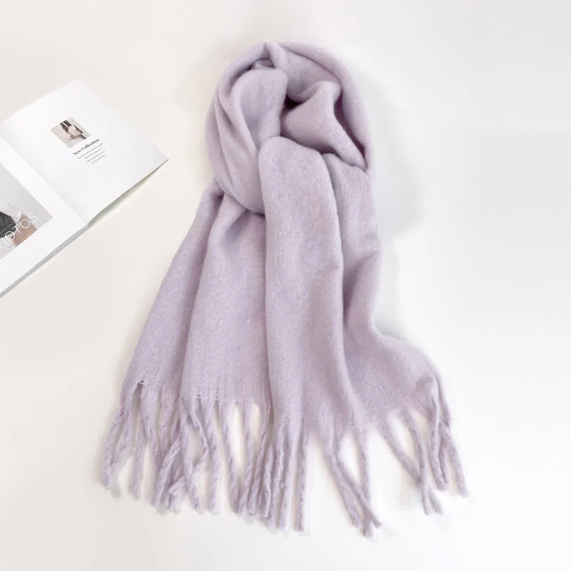 Unisex Thick Solid Color Oversized Warm Chunky Scarf - Image 18