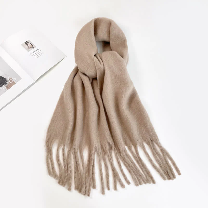 Unisex Thick Solid Color Oversized Warm Chunky Scarf - Image 19