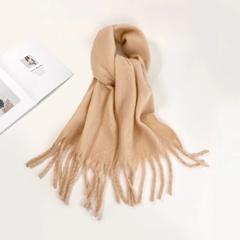 Unisex Thick Solid Color Oversized Warm Chunky Scarf - Image 20