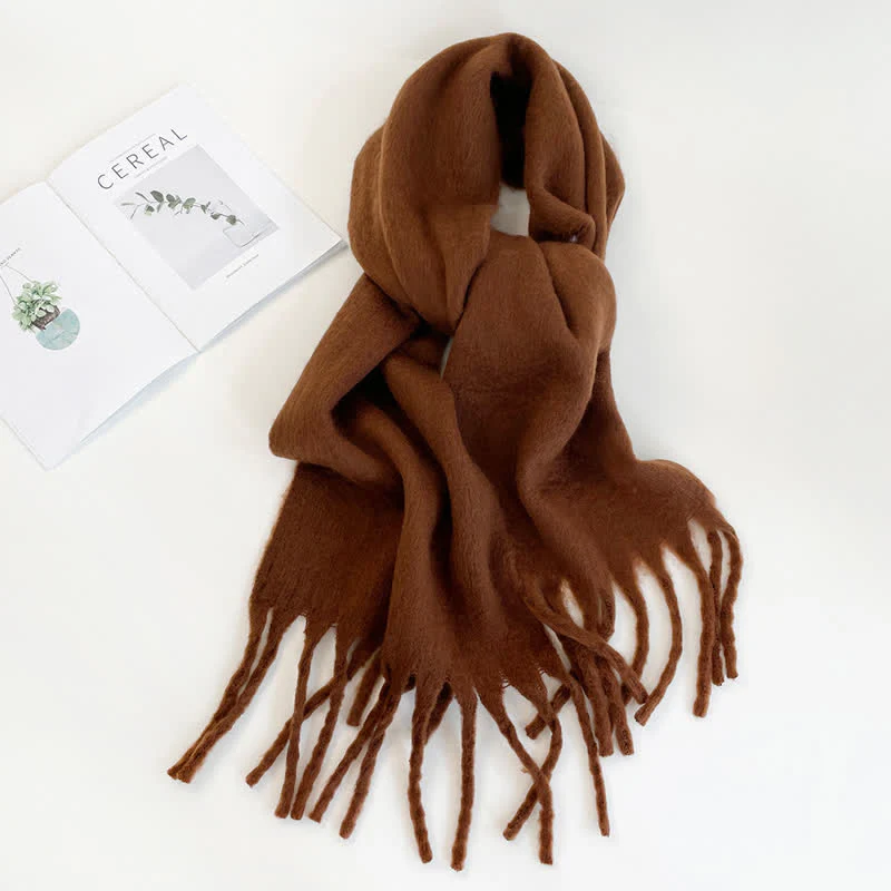 Unisex Thick Solid Color Oversized Warm Chunky Scarf - Image 21