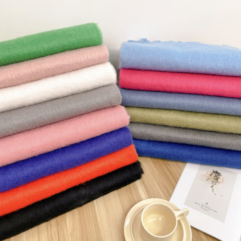 Unisex Thick Solid Color Oversized Warm Chunky Scarf - Image 6