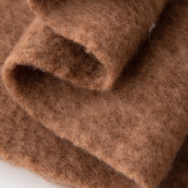 Unisex Thicken Solid Color Fringes Cashmere Scarf - Image 6