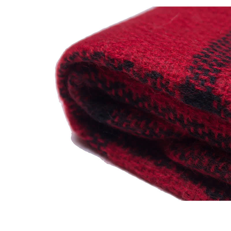 Unisex Transitional Checked Plaid Check Fringe Scarf - Image 6