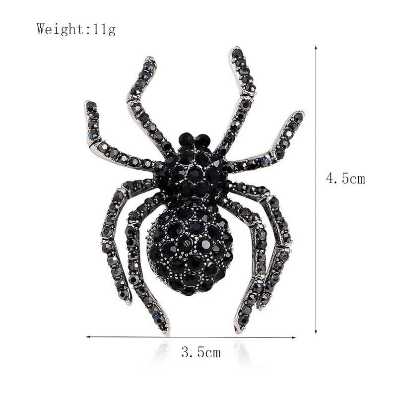 Unisex Vintage Fancy Spider Rhinestone Brooch - Image 6