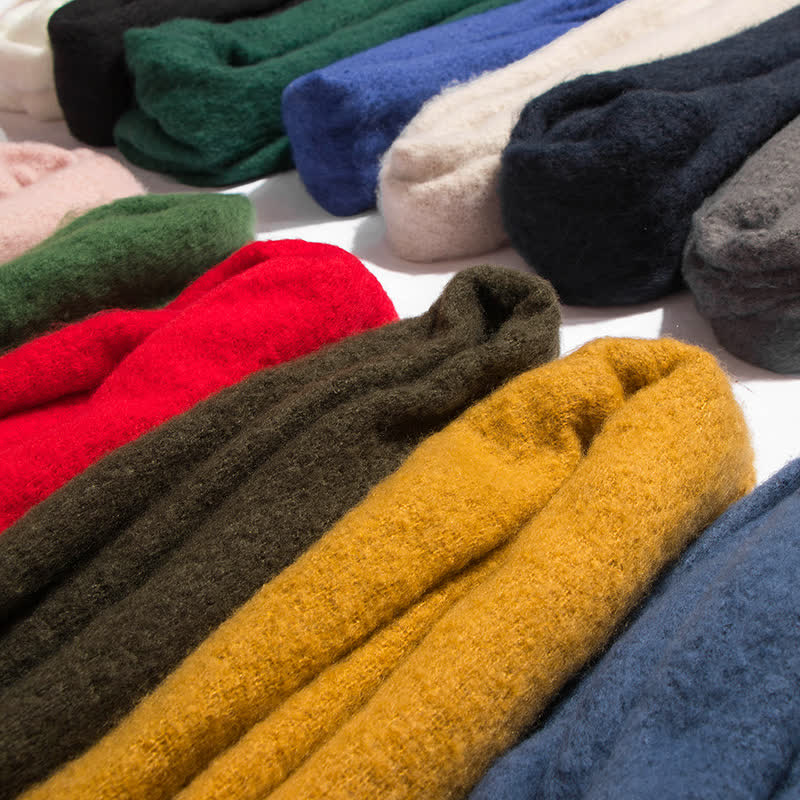 Unisex Warm Pure Color Thickened Tassels Roving Scarf - Image 5